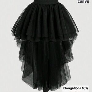 SHEIN Black High-Low Tulle Skirt